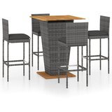 5-dijelni vrtni barski set od poliratana s jastucima sivi Siva 80 cm table length | shoptok.hr