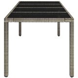 vidaXL Vrtni stol sa staklenom pločom sivi 190x90x75 cm od poliratana | shoptok.hr