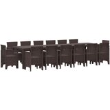 vidaXL 15-delna jedilna garnitura za vrt z blazinami Rjava Poli ratan, vrtna miza Rjava 200x100x73 cm Poli ratan, vrtna miza Rjava 150x100x73 cm Poli ratan, vrtni stoli z blazinami 2 kosa Rjava Poli ratan, vrtni stoli z blazinami 4 kosa Rjava Poli ratan Cene