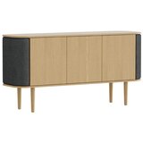 UMAGE Antracitno siva/naravna nizka komoda v hrastovem dekorju 150x75 cm Treasures – Cene