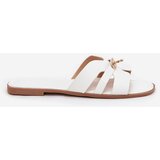 Boto Flat Ladies Slippers With Strap And Golden Detail White Kerenza | shoptok.hr