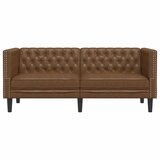  Fotelja Chesterfield 2-sjed smeđa umjetna antilop koža | shoptok.hr
