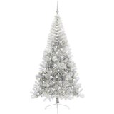  Umjetna preddekorirana božićna jelka srebrna 240 cm PET | Shoptok.si