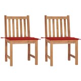Maison Chic Vrtni stoli - Stol za vrt 2 kosa z blazinami trdna tikovina JS1447, (21878482) | Shoptok.si