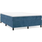 vidaXL Box spring postelja z vzmetnico temno modra 140x190cm žamet, (20792166) Cene