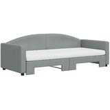  Dnevni krevet na razvlačenje smeđesivi 90 x 200 cm od tkanine | shoptok.hr