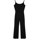 Trendyol Curve Black U-Neck Scuba Knitted Jumpsuit cene