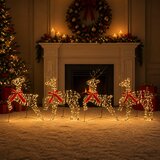  Božićni irvas 4 kom. 80 LED lampica Topla bijela | shoptok.hr