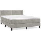 Krevet s oprugama i madracem svjetlosivi 140x190 cm baršunasti | Eponuda.com