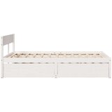 vidaXL Posteljni okvir s predali bel 120x200 cm trdna borovina | Shoptok.si