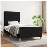  Za krevet s uzglavljem crni 80x200 cm od tkanine | shoptok.hr