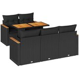  6-dijelni set vrtnih sofa s jastucima crni od poliratana bagrem | shoptok.hr