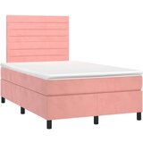 Box spring postelja z vzmetnico roza 120x200 cm žamet | Shoptok.si