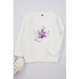 Trendyol Ecru*002 Slogan Cotton Knitted Sweatshirt Cene