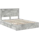  Okvir za krevet s ladicama Betonski sivi 150 x 200 cm | shoptok.hr