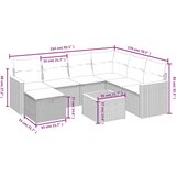 vidaXL 8-dijelni set vrtnih sofa s jastucima bež od poliratana | shoptok.hr