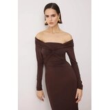 TRENDYOLMILLA ženska haljina Tpraw26El00038, tamno braon | Eponuda.com