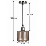  BRILAGI-LED Luster na sajli RETRO GLASS 1xE27/60W/230V, prečnik 15 cm, crna/dimljeno bež Slike