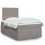 vidaXL Box spring postelja z vzmetnico taupe 120x190 cm blago, (21310618) | Shoptok.si
