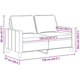  Dvosjed od tkanine smeđesivi 120 cm | shoptok.hr