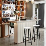 Kuhinja > Barski stoli Komplet 2 barskih stolov z videzom marmorja, oporo za noge in višino sedeža 71 cm, barski stoli | Shoptok.si
