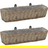 Maison Chic Balkonski Cvetlični Lonec - Cvetlično korito 2 kosa pleten s PE podlogo 80 cm, (21790478) | Shoptok.si