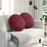 vidaXL Jastučići za sjedenje 2 pcs Vinska crvena Ø50 x 19 cm tkanina | shoptok.hr