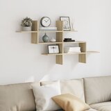  Zidna polica boja hrasta 124,5x18x60,5 cm konstruirano drva | Eponuda.com
