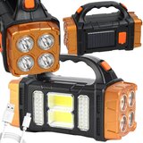  3v1 aku. solarna LED COB ročna svetilka 1500mAh USB powerbank Cene
