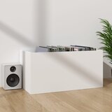  Kutija za pohranu vinilnih ploča bijela 71 x 34 x 36 cm drvena | shoptok.hr