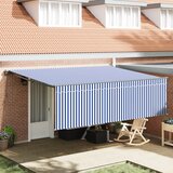 vidaXL Retraktilna tenda Modra in bela antracit siva 450 × 300 cm | Shoptok.si