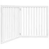 vidaXL Vrata za pse s 2 panela sklopiva bijela 160 cm od drva topole | shoptok.hr