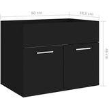 vidaXL Omarica za umivalnik črna 60x38,5x46 cm iverna plošča | Shoptok.si