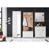 XORA garderobna klop bela, barve hrasta | Shoptok.si