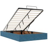 vidaXL Otomanski posteljni okvir z vzmetnicami moder 120x190cm žamet | Shoptok.si