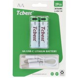  Punjiva baterija TCBEST R6 (AA) 950 mAh sa soketom Type C + USB A kabal 2 x Type C (2 kom) | ePonuda.com