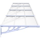 Nadstrešnica za vrata siva i prozirna 396 x 90 cm polikarbonat | shoptok.hr