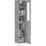  Visoka komoda siva betona 34 5x34x180 cm od konstruiranog drva | shoptok.hr