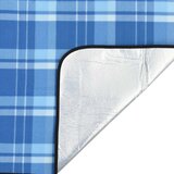  Deka za piknik sklopiva plava karirana 200 x 200 cm baršunasta | shoptok.hr