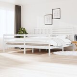  Okvir za krevet od masivnog drva bijeli 200 x 200 cm | shoptok.hr