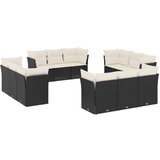  The Living Store Vrtna sedežna garnitura 12-delna z blazinami črn poli ratan - Vrtna Sedežna Garniture, (21449652) | Shoptok.si