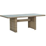  Vrtni blagovaonski stol smeđi 200x100x74 cm staklo i poliratan | shoptok.hr