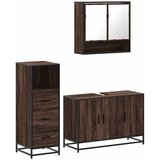  3-dijelni set kupaonskog namještaja boja smeđeg hrasta drveni | shoptok.hr