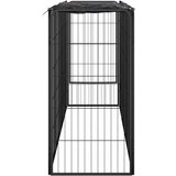 vidaXL Pasja ograda z 10 paneli črna 50x100 cm prašno barvano jeklo | Shoptok.si