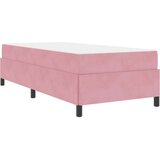 vidaXL krevetna konstrukcija ostalo roza i bijela 90 x 190 cm baršun | shoptok.hr