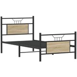  Posteljni okvir brez vzmetnice hrast 90x190 cm inženirski les | Shoptok.si