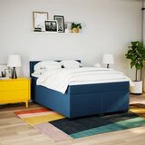  Krevet s oprugama i madracem plavi 160x200 cm od tkanine | shoptok.hr