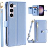 INORCO Ovitek za telefon z žepom na zadrgo za Samsung Galaxy S23, reže za kartice, stojalo, PU usnjen ovitek za telefon s trakovi, (22035935) Cene