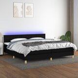  box spring s madracem LED crni 200x200 cm od tkanine | shoptok.hr