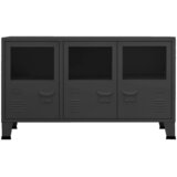  Komoda crna 105 x 35 x 62 cm od metala i stakla | shoptok.hr